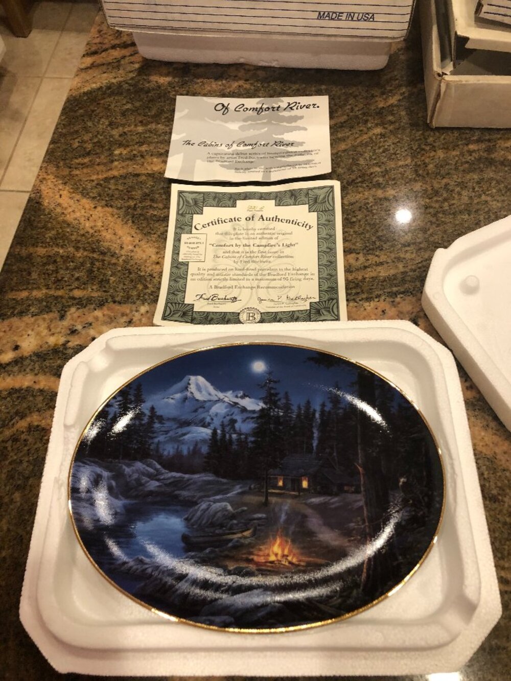 Bradford Exchange “Comfort by the Campfire’s Light” Plate – Fred Buchholz – Limi